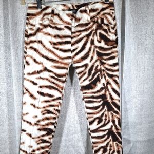 090 New York and Co 7th Ave Design Studio Size 0 brown and tan zebra print